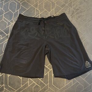 Reebok CrossFit Black Athletic Board Shorts with Drawstring